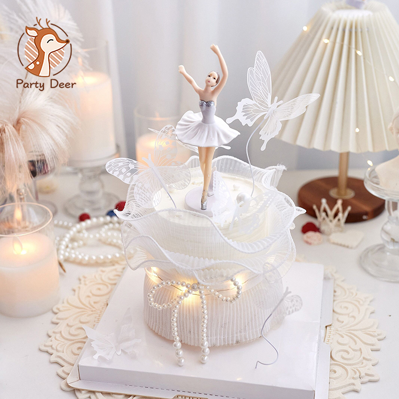 Cake Decorating Turntable - Rotary turntable Ballerina Figurine Cake Decor