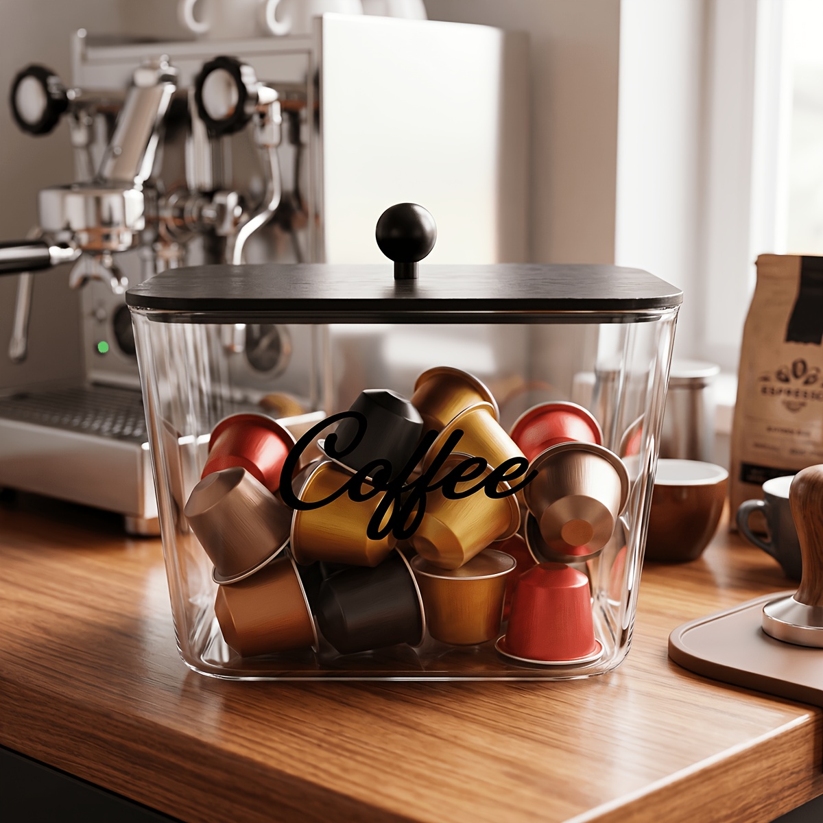 Kitchen Gadgets Storage - Coffee Pod Holder with Lids Plastic