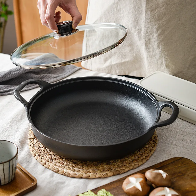 Cast Iron Skillet - Thickened Cast Iron Skillet Non-coated Non-stick