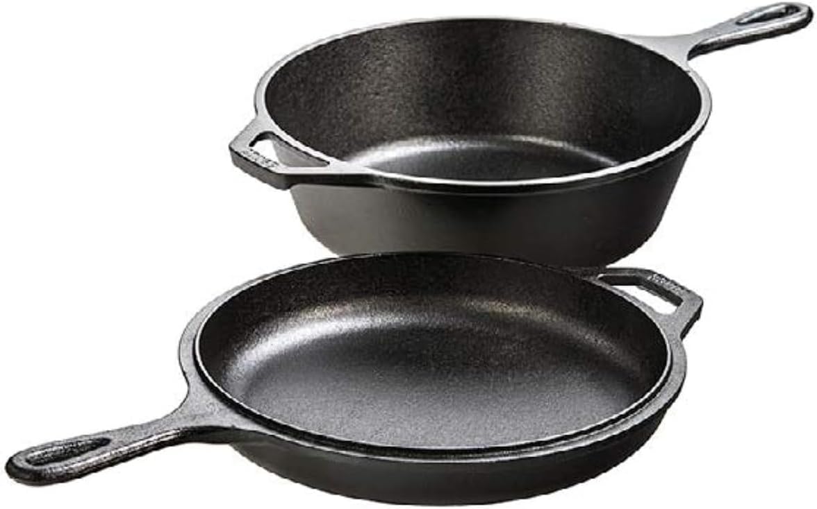 2-in-1 Cast Iron Cookware Set  - Cast Iron Skillet 评论和价格