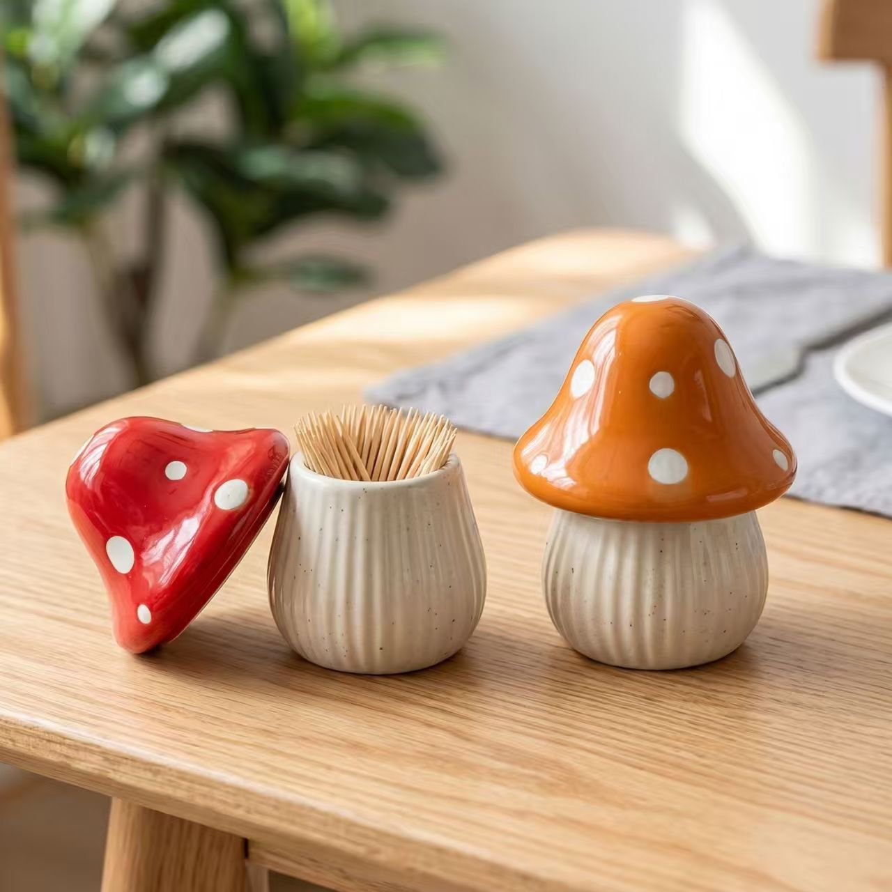 Cartoon Mushroom Ceramic Stora - Kitchen Gadgets Storage 评论和价格