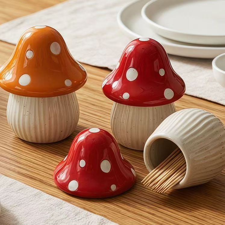 Cartoon Mushroom Ceramic Stora - Kitchen Gadgets Storage 评论和价格