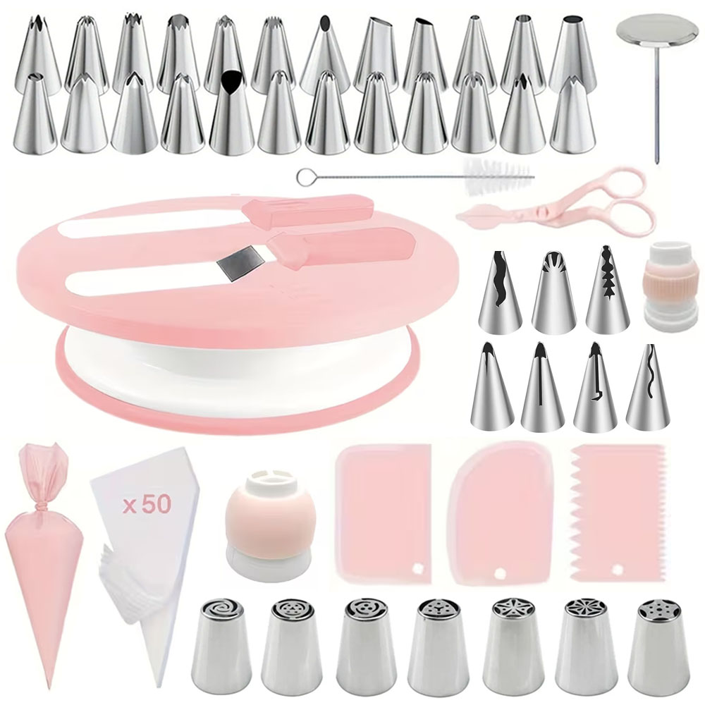 100Pcs Cake Decorating Kit,Com - Cake Decorating Turntable 评论和价格