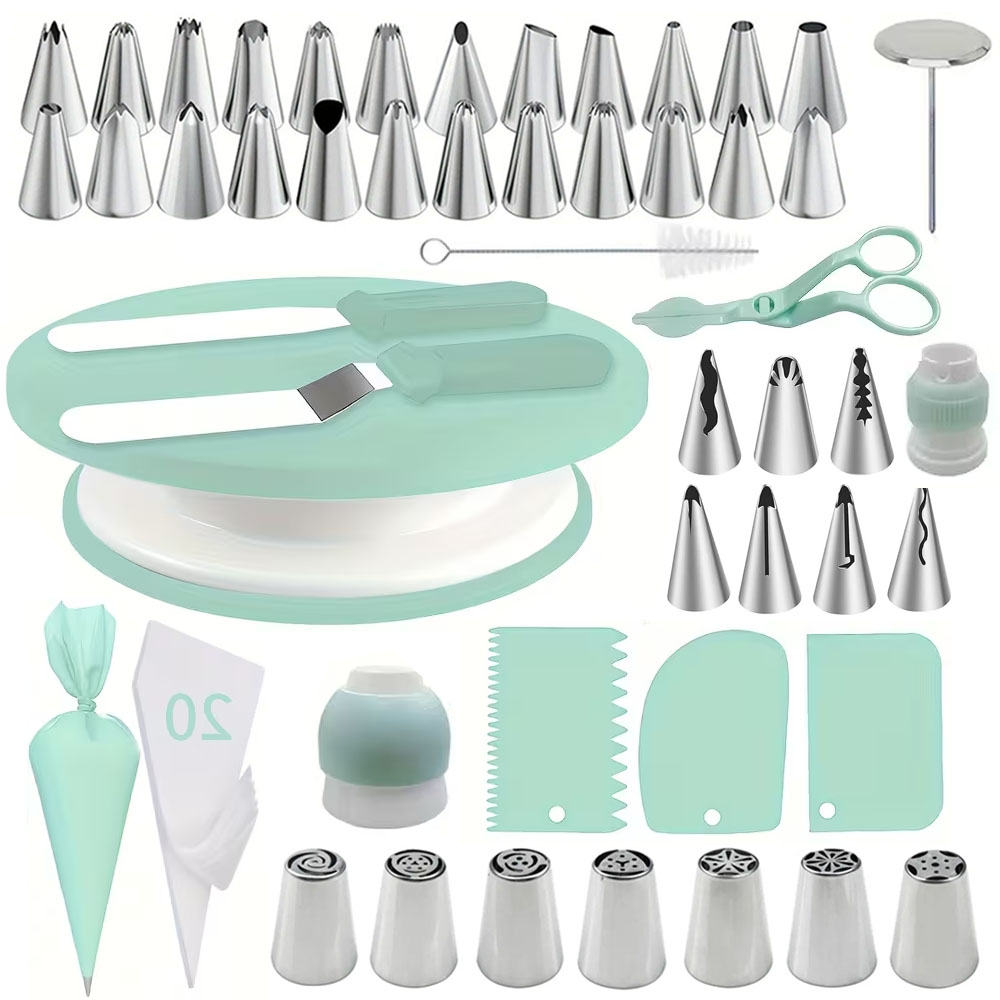 100Pcs Cake Decorating Kit,Com - Cake Decorating Turntable 评论和价格