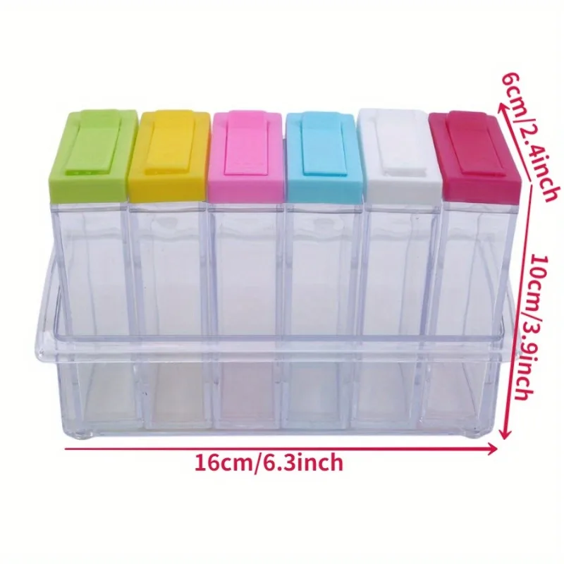 Transparent Seasoning Six Grid - Kitchen Gadgets Storage 评论和价格