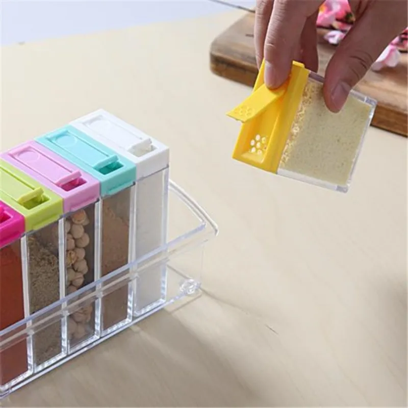 Transparent Seasoning Six Grid - Kitchen Gadgets Storage 评论和价格