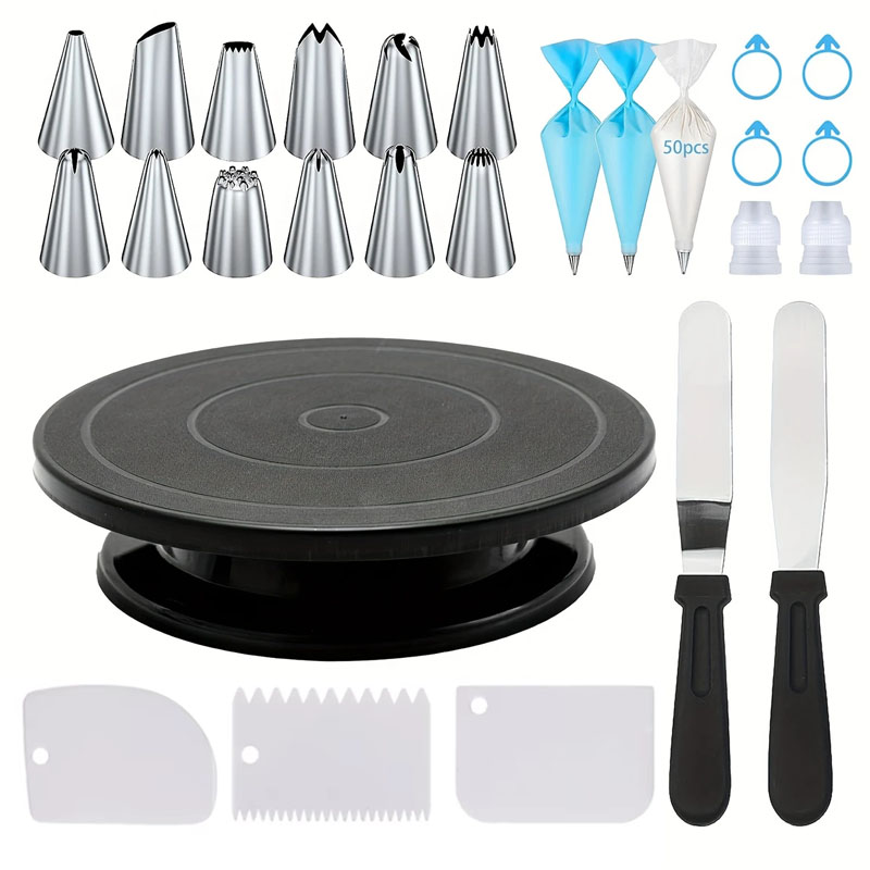 76-Piece Cake Decorating Tool  - Cake Decorating Turntable 评论和价格