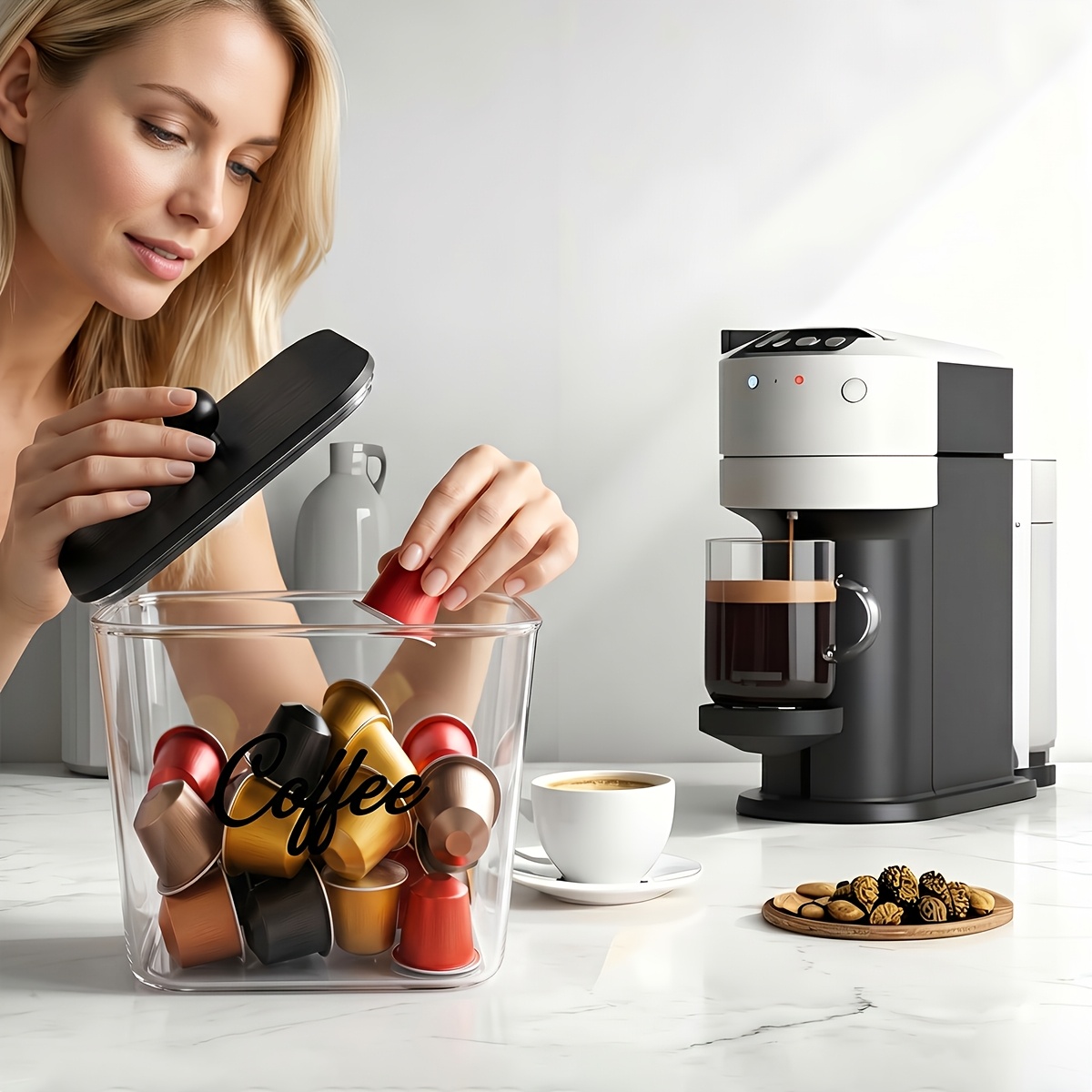 Coffee Pod Holder with Lids Pl - Kitchen Gadgets Storage 评论和价格