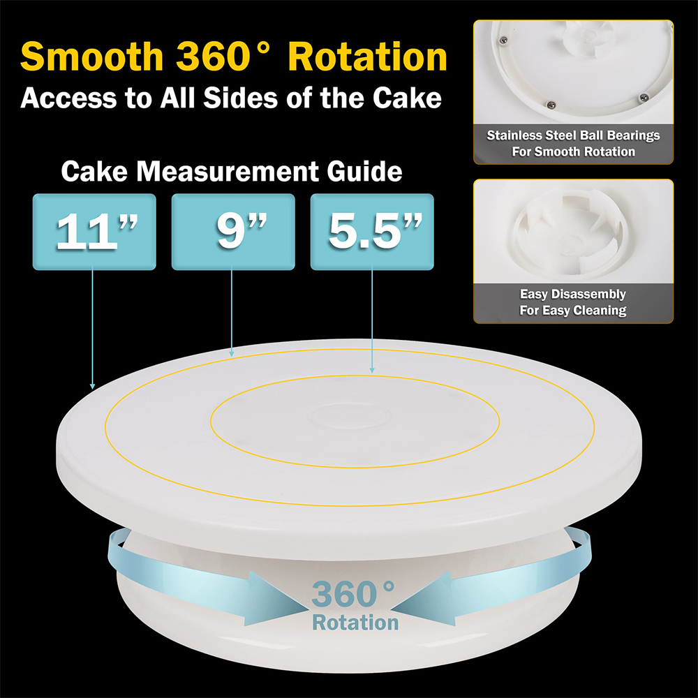6pcs Cake Turntable with 2 Fro - Cake Decorating Turntable 评论和价格