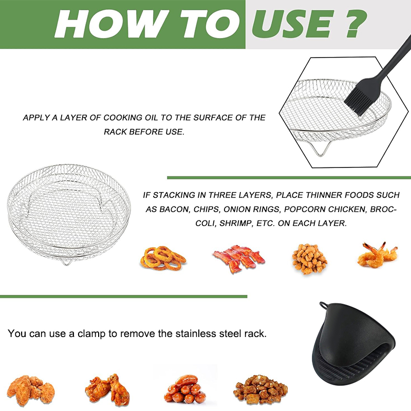 3-layers Air Fryer Rack Stacka - Kitchen Gadgets Air Fryer 评论和价格
