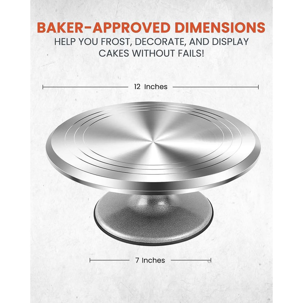 12 Inch Alloy Revolving Cake S - Cake Decorating Turntable 评论和价格