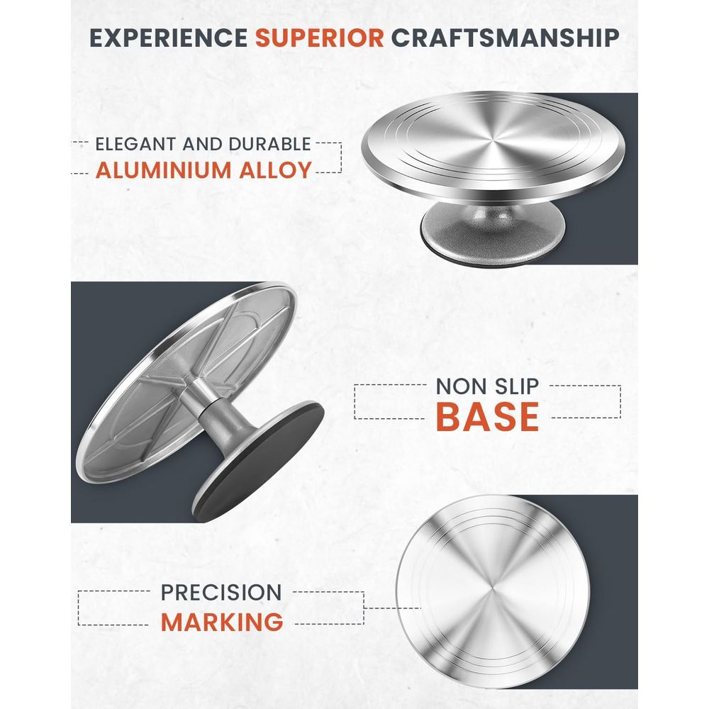 12 Inch Alloy Revolving Cake S - Cake Decorating Turntable 评论和价格