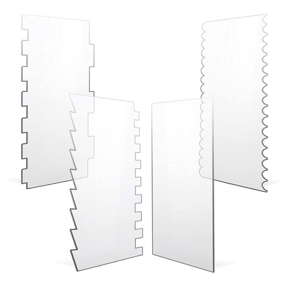 Cake Comb Set 4pcs Acrylic Cak - Cake Decorating Turntable 评论和价格