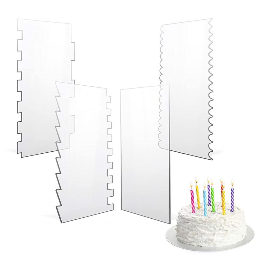 Cake Comb Set 4pcs Acrylic Cak - Cake Decorating Turntable 评论和价格