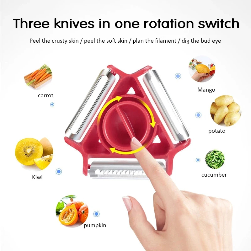 1/3PCS 3in1 Magic Trio Peeler  - Household Kitchen Gadgets Vegetable Cutter Silk Cutter 评论和价格