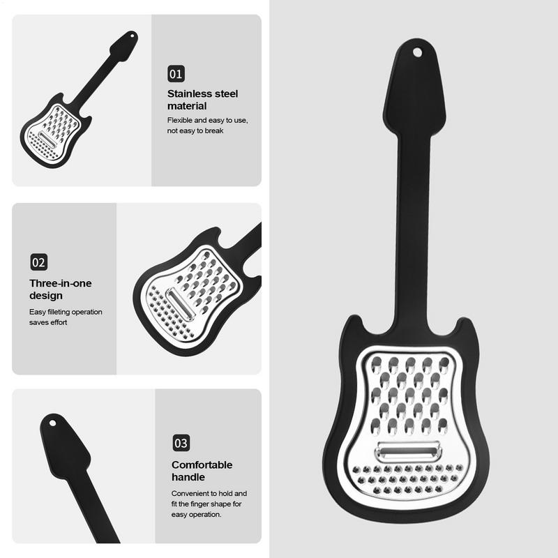 Guitar Shape Cheese Grater Mul - Household Kitchen Gadgets Vegetable Cutter Silk Cutter 评论和价格