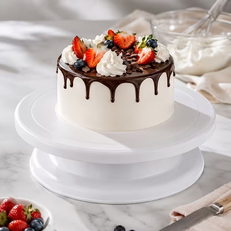 A cake turntable or rotating c - Cake Decorating Turntable 评论和价格