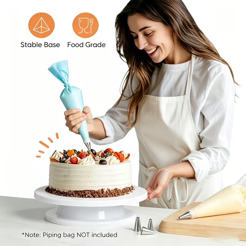 A cake turntable or rotating c - Cake Decorating Turntable 评论和价格
